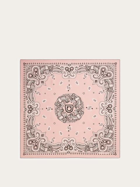 Arabesque print silk scarf