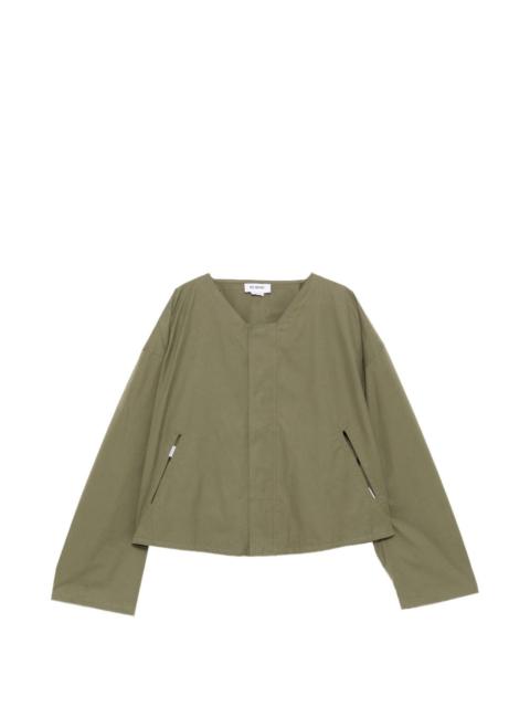 collared cutwork jacket