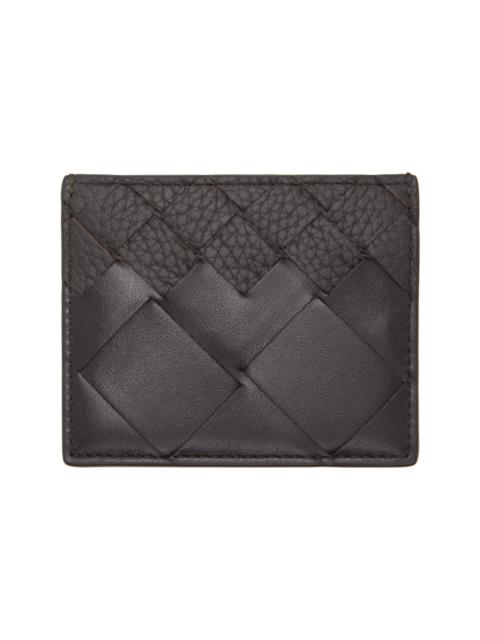Brown Intrecciato Credit Card Holder
