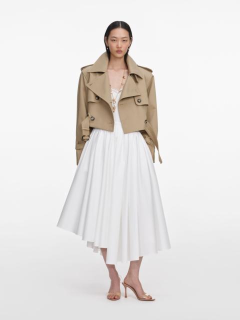 Beige Cropped Trench Jacket