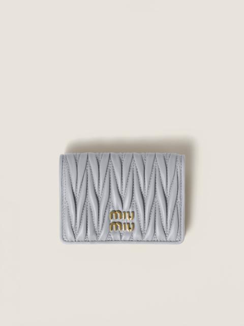 Matelassé nappa leather card holder