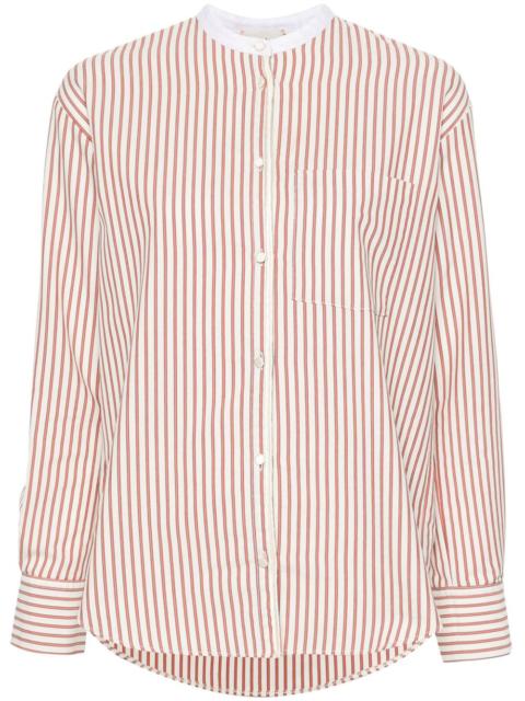 striped button-up shirt