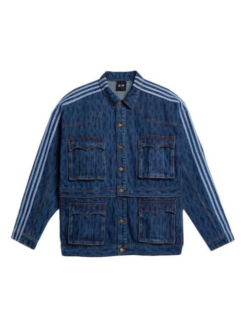adidas originals x IVY PARK Crossover Cotton Loose Detachable Denim Jacket Blue H61700