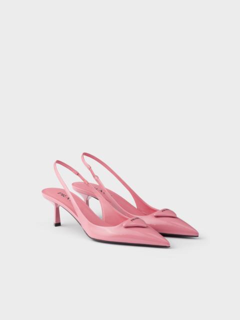 Patent leather slingback pumps