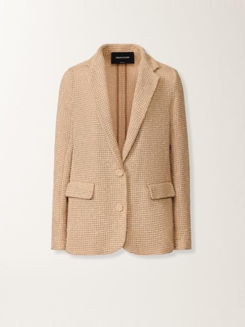 Oversized jacket in cotton mesh and sequins