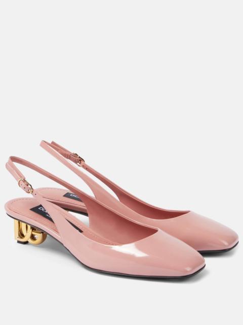 Jackie 40 patent leather slingback pumps