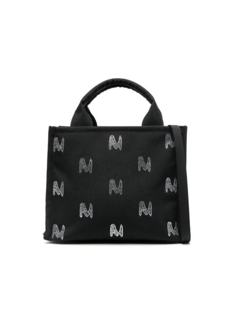 crystal-embellished logo tote bag
