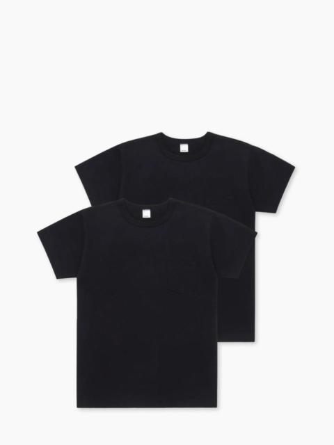 3SIXTEEN HEAVYWEIGHT POCKET T-SHIRT 2 PACK BLACK