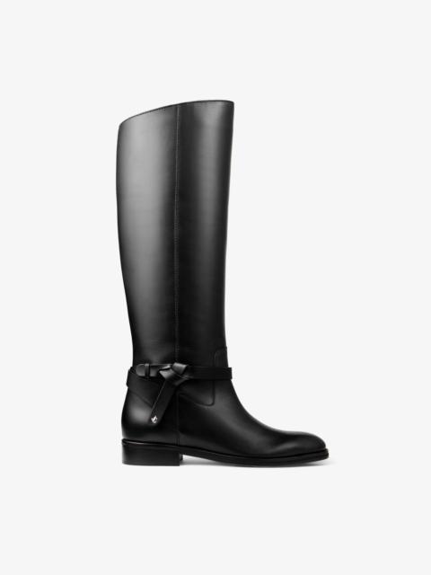 Lawton Knee Boot Flat
Black Calf Leather and Soft Vachetta Knee High Boots