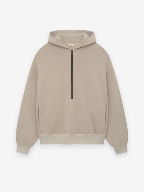 Cotton Cashmere Fleece Half Zip Hoodie