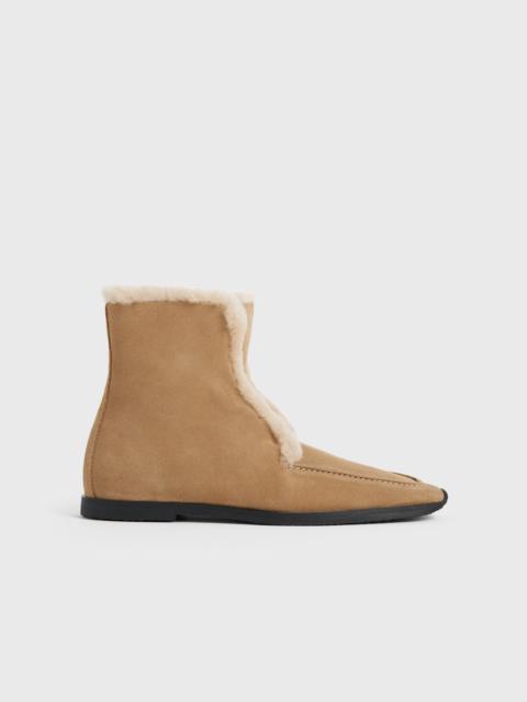 Shearling-edge winter boots caramel/ecru