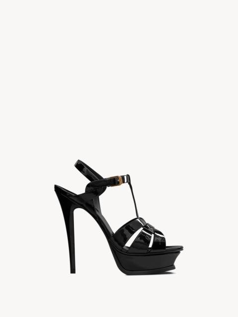 tribute platform sandals in patent leather