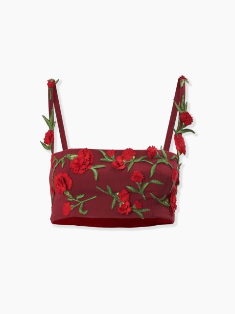 Floral-Embroidered Bandeau Top