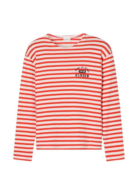 striped long-sleeves T-shirt