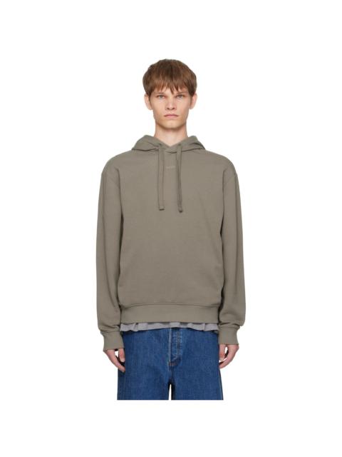 Taupe Cotton-Terry Relaxed-Fit Hoodie