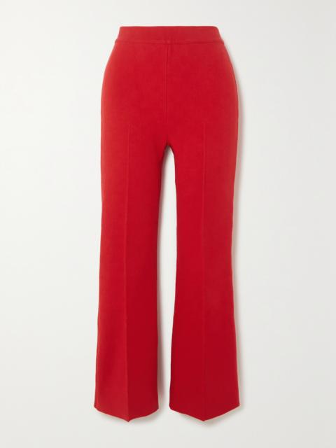 Kick Cropped Stretch-cotton Flared Pants