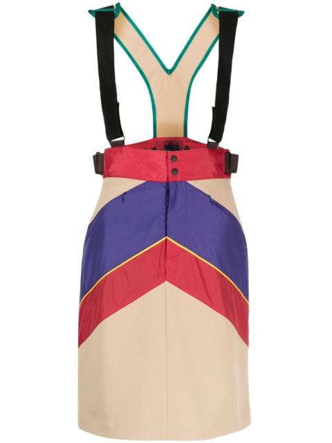 colour-block dungaree dress