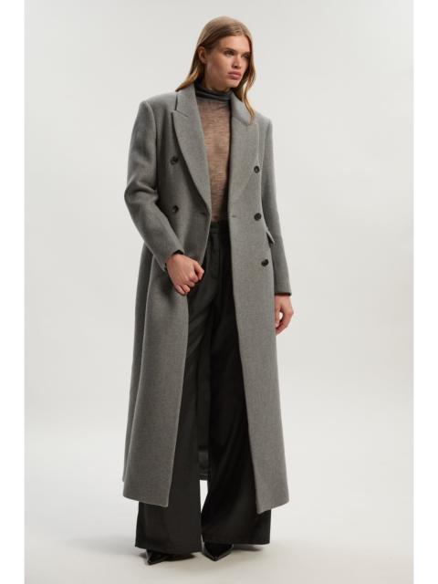 Wool Double Breasted Tailored Maxi Coat