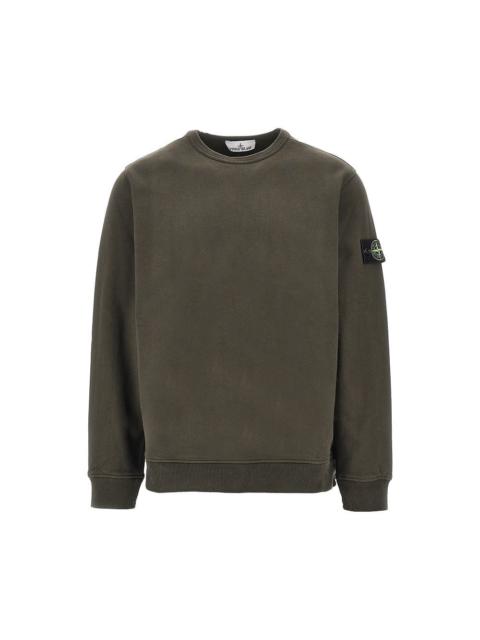 CREWNECK COTTON SWEATSHIRT WITH LOGO BADGE
