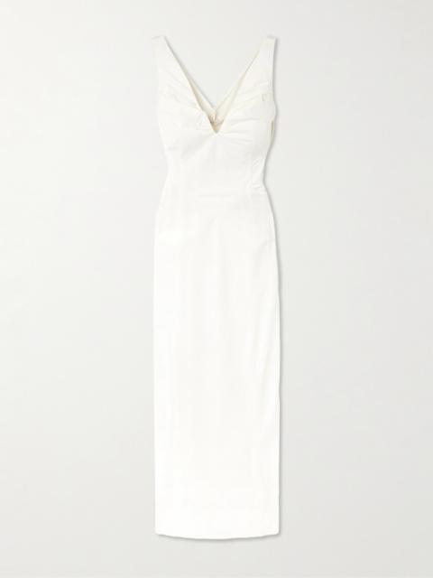 Desord Pleated Cotton-poplin Midi Dress