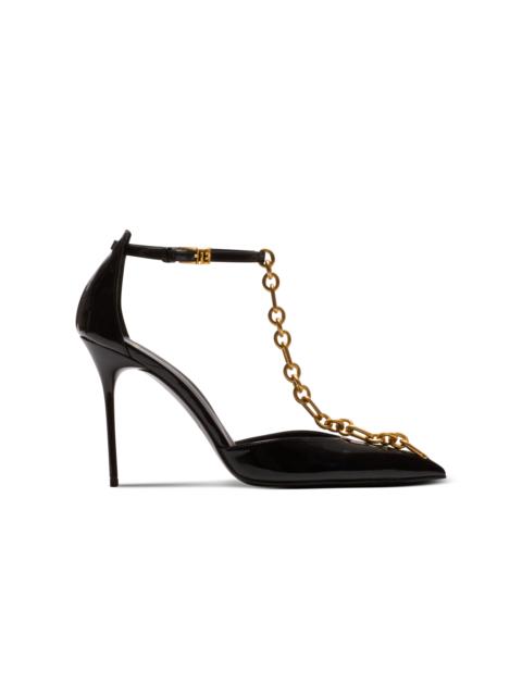 Sync patent leather stilettos with pointed toe