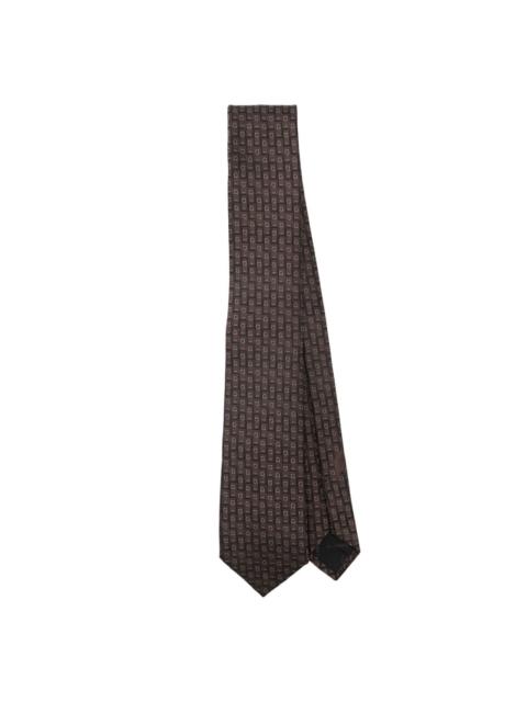 Gancini-jacquard tie