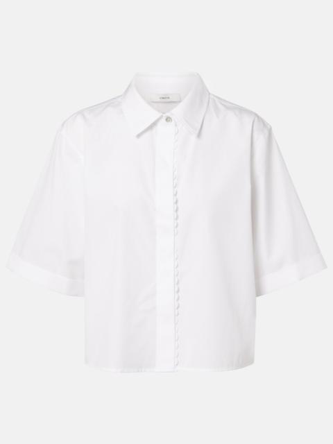 Scalloped cotton poplin shirt