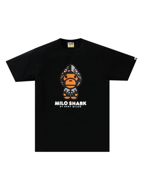 BAPE Milo Shark Tee 'Black/Grey'