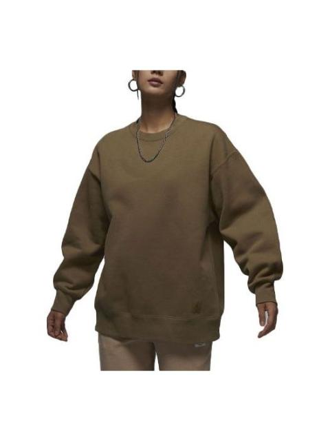 (WMNS) Air Jordan Flight Fleece Crewneck Sweatshirt 'Olive Brown' FB5117-395