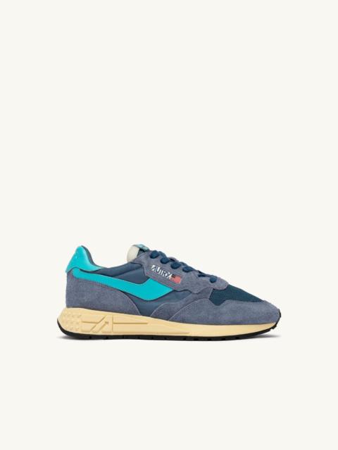REELWIND LOW SNEAKERS IN AGATE AND BLUE CURACAO NYLON AND SUEDE