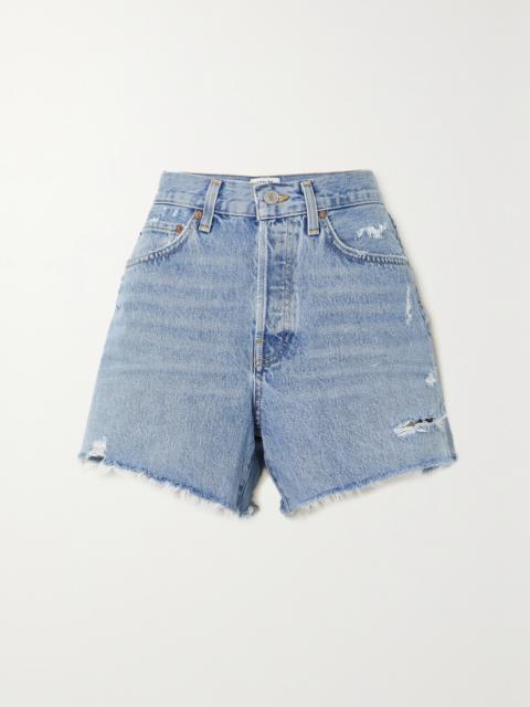 Parker Long Distressed Organic Denim Shorts