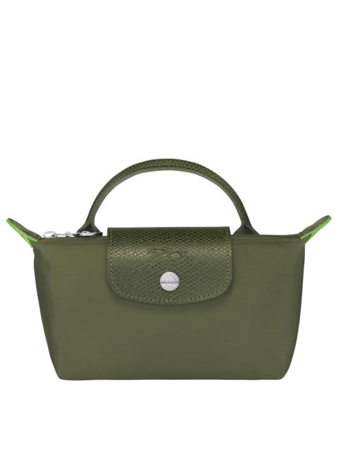 Le Pliage Green Pouch with handle Forest - Recycled canvas