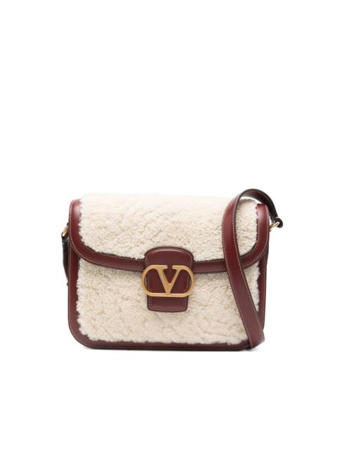 shearling leather shoulder bag