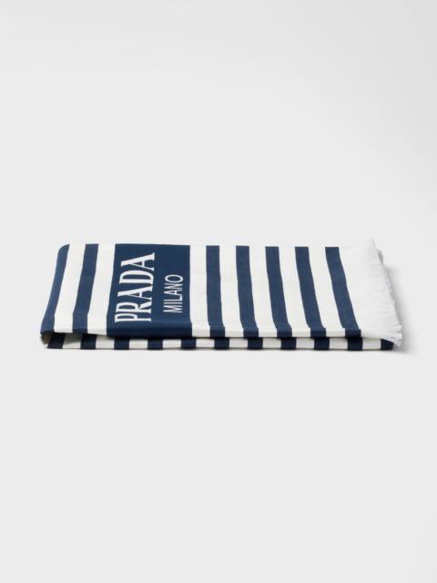 Striped cotton beach towel
