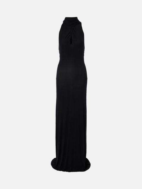 Sele cutout halterneck gown