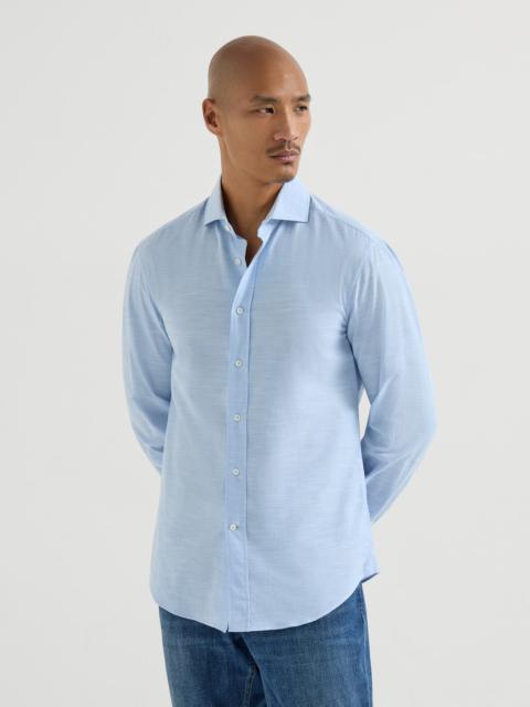 Lightweight Oxford slim fit shirt with spread collar