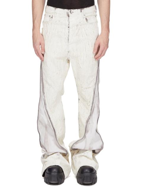 Bolan Banana Flared Zip-Detailed Metallic Megacrust Jeans