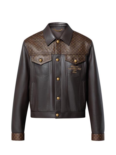 Embellished Leather Trucker Jacket