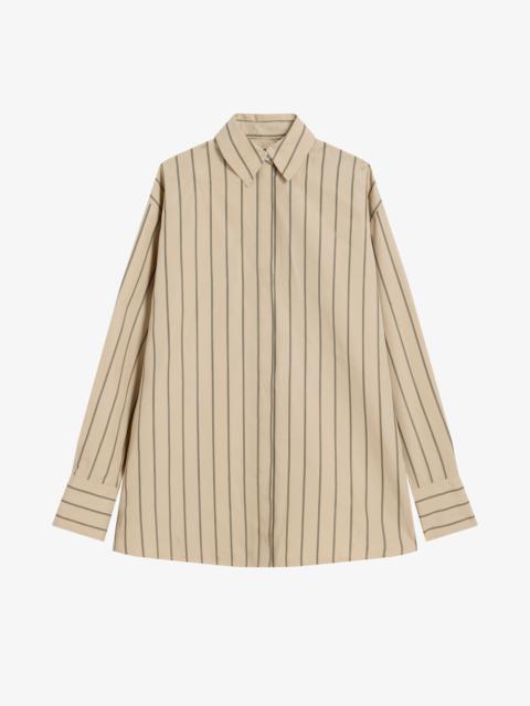 Addy Top in Stripe Cotton Silk Poplin