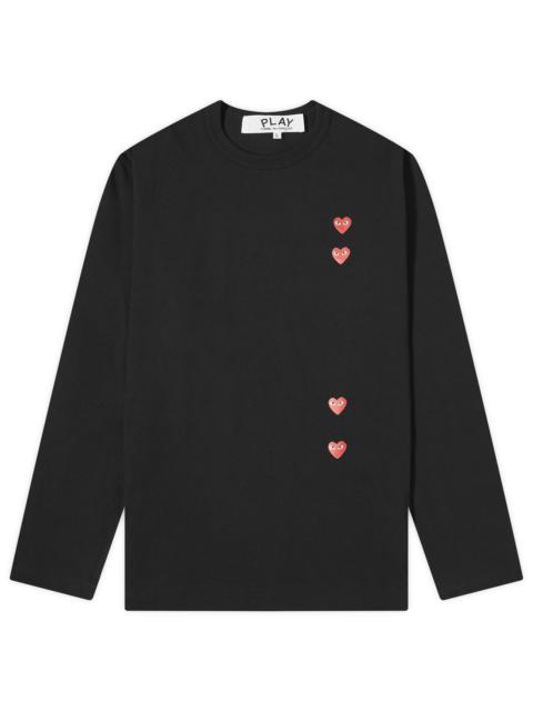 Comme des Garçons Play Long Sleeve 4 Heart T-Shirt