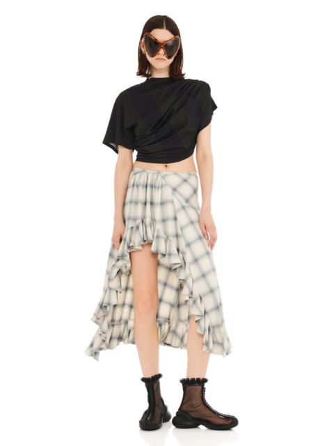 CLOUDY PLAID FLORIST SKIRT