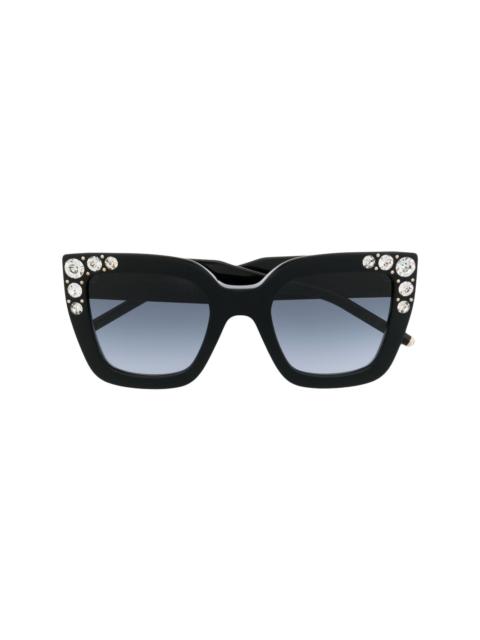 oversize crystal-embellished sunglasses