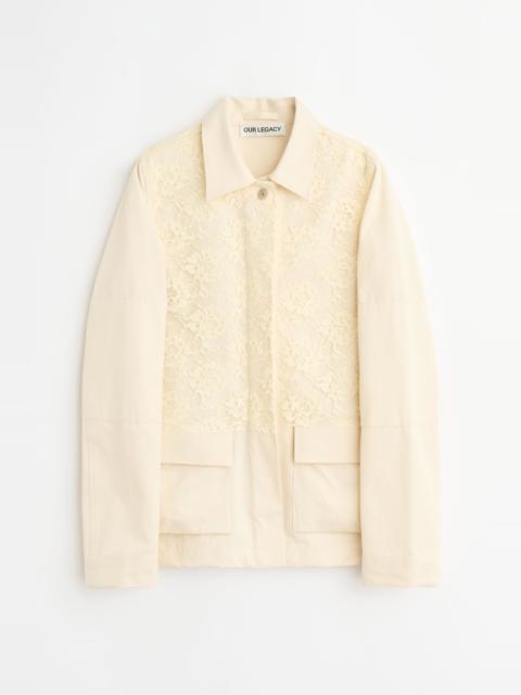 Split Jacket Soft Ivory Micro Canvas