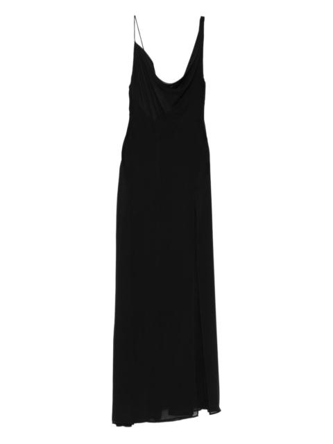 cowl-neck slit maxi dress