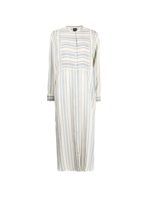 stripe-print shirt dress