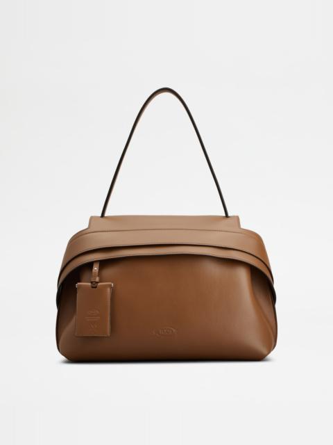 TOD'S WAVE BAG IN LEATHER MEDIUM - BROWN