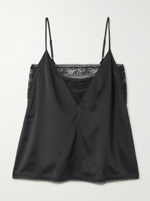 Pensée Lace-trimmed Silk-satin Camisole