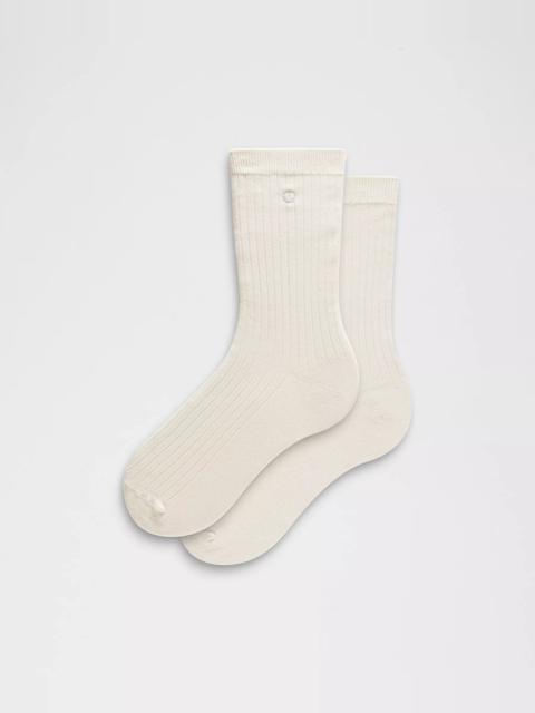 Unisex Ribbed Cotton-Blend Crew Socks