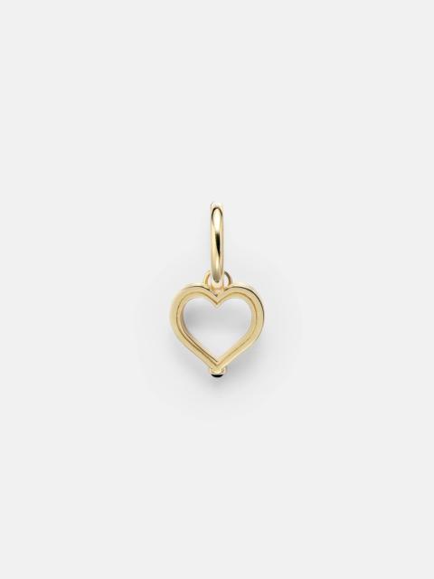 Baby Charm Heart 18kt gold single earring with sapphire