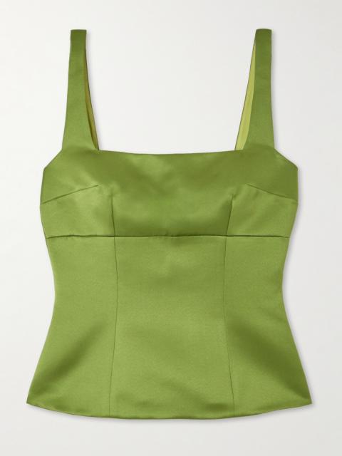 Trixie Paneled Duchesse-satin Top